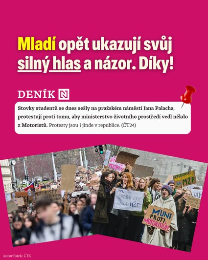 Mladí lidé dnes znovu ukazují, že jim není jedno, v jakém…